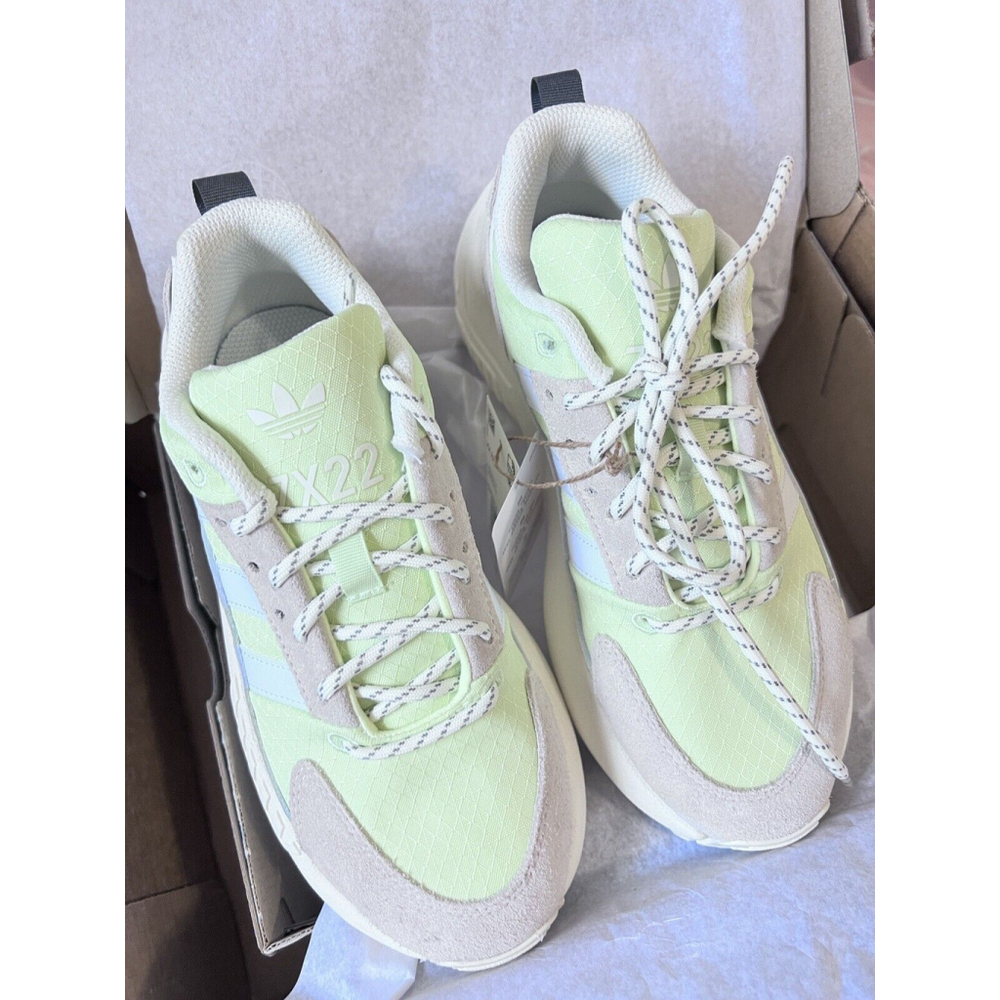 NEW Adidas GY5271 Originals ZX 22 Boost Off White Lime Running Shoes Youth 4
